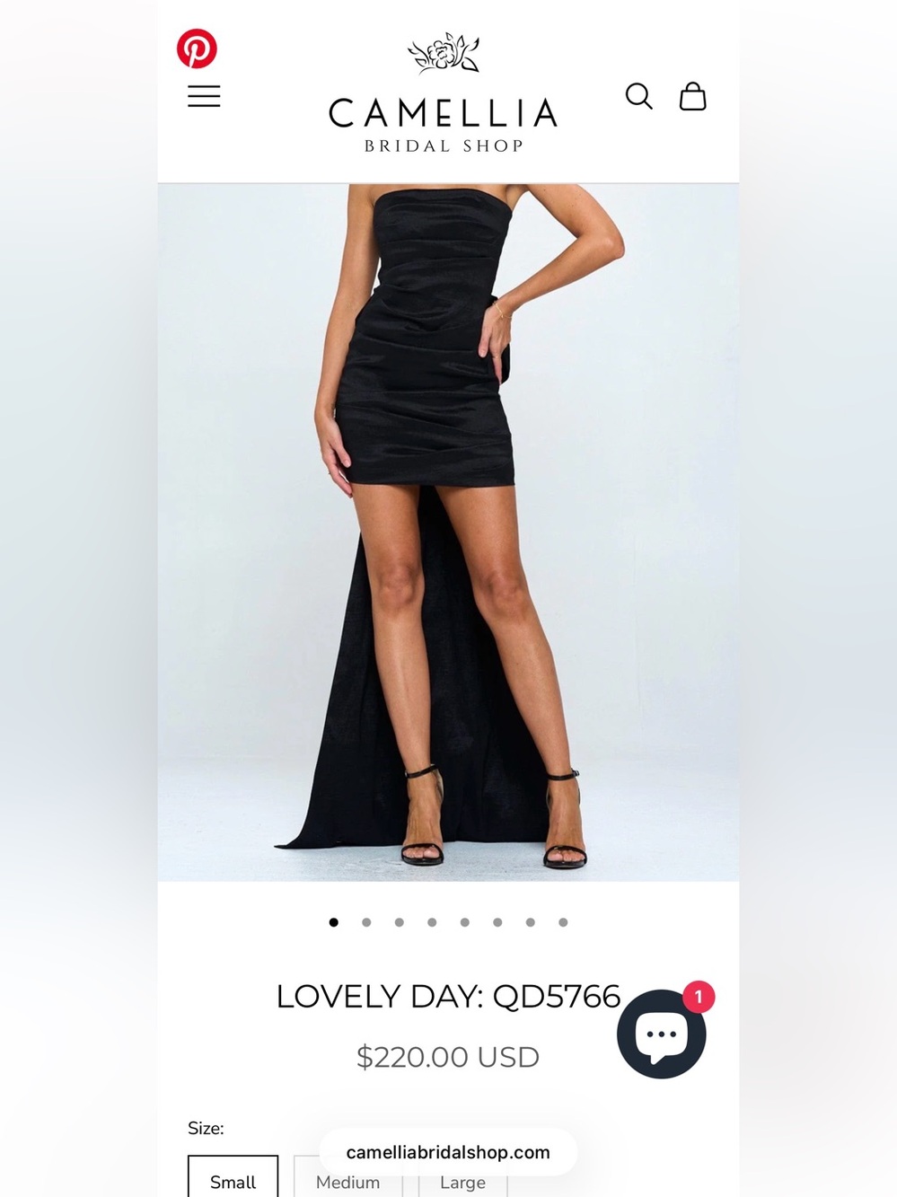 Lovely Day Black Strapless Prom Dress - Picture 7 of 7